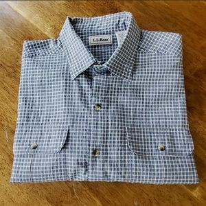 L.L. Bean XLG BIG & TALL Mens Shirt Long Sleeve w/Roll Up (Button) Sleeves